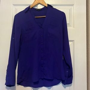 Purple express button down color shirt